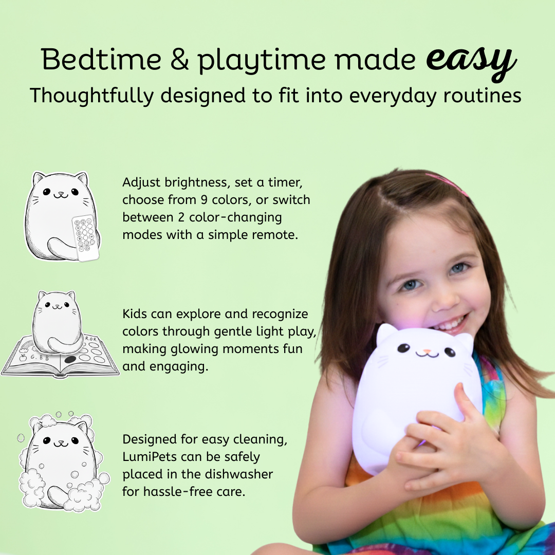 LumiPets® Clive the Cat- Children's Touch Night Light