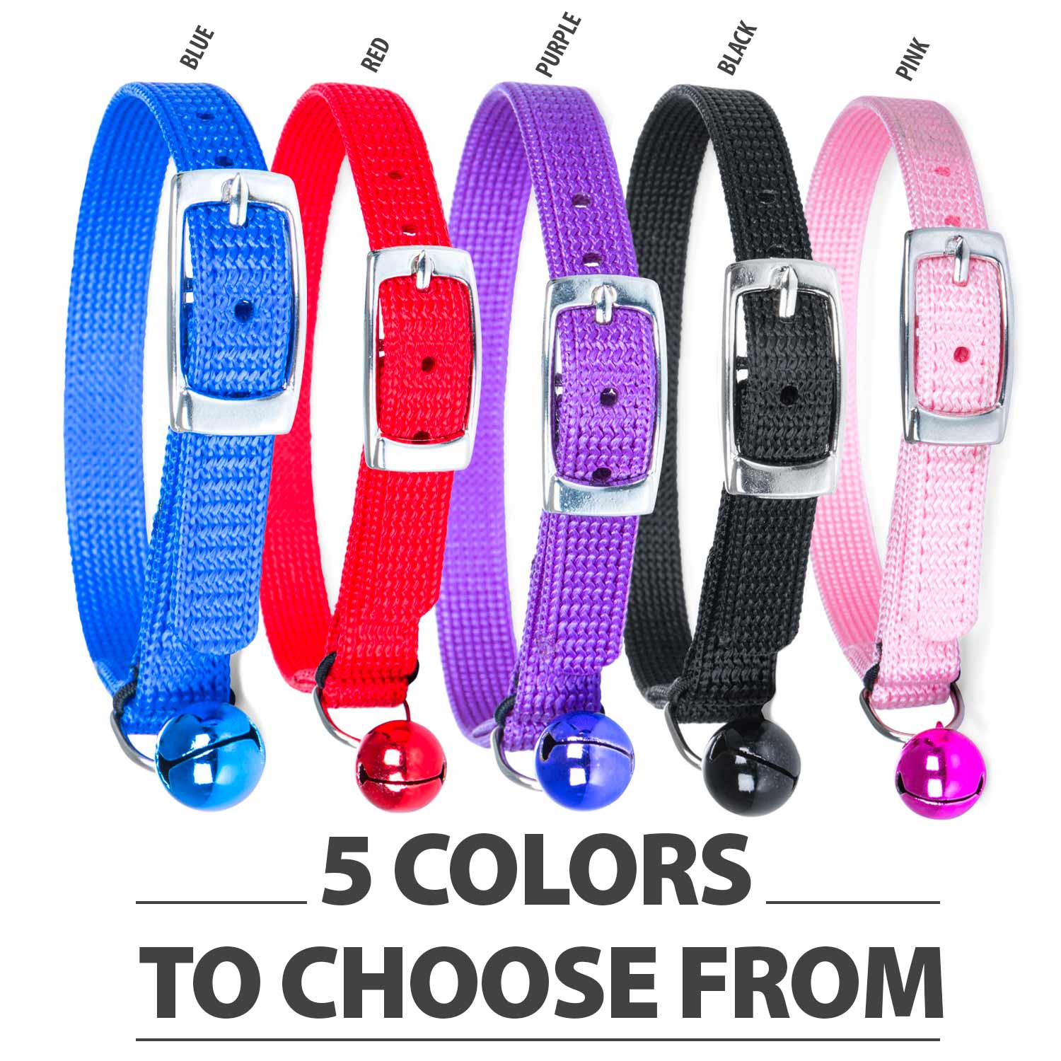 Jeffers Solid Adjustable Nylon Cat Collars