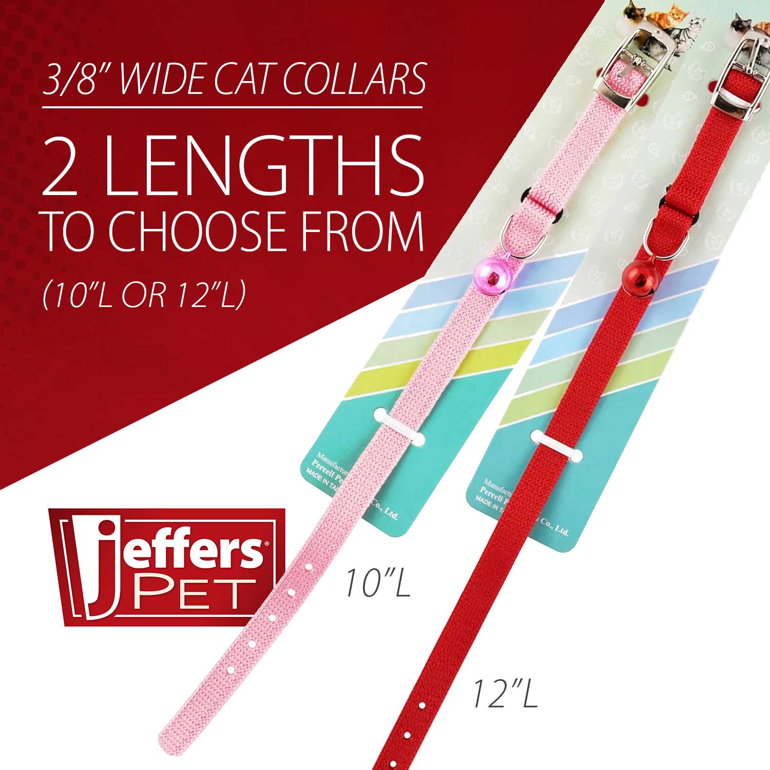 Jeffers Solid Adjustable Nylon Cat Collars